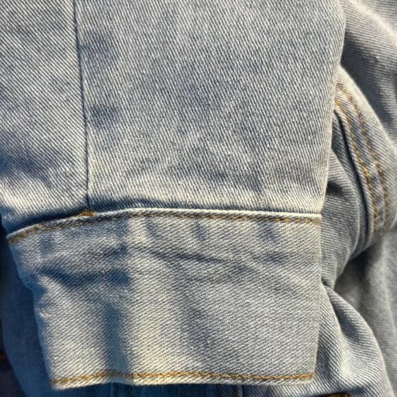 WARM HEAVY FASHION BLUE JEAN DENIM JACKET WITH SHERPA & FURRY FUZZY TYPE LINING - Picture 11 of 16